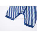 Boy's Girl's Knitted Stripe Buttoned Baby Short Romper